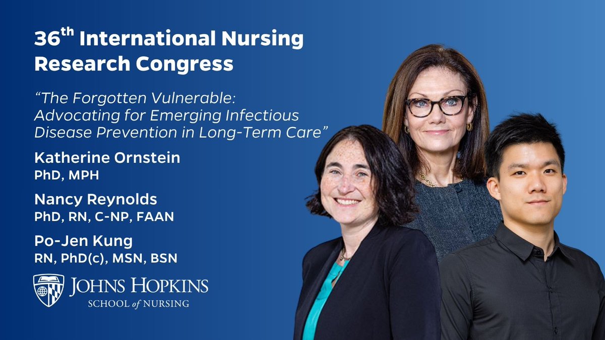 JHUNursing's tweet image. Heading to the @SigmaNursing 36th International Nursing Research Congress? Don't miss this special symposium session featuring Dr. Katherine Ornstein and @nancyrreynolds, along with visiting scholar and PhD Candidate, Po-Jen Kung!
#GoHopNurse