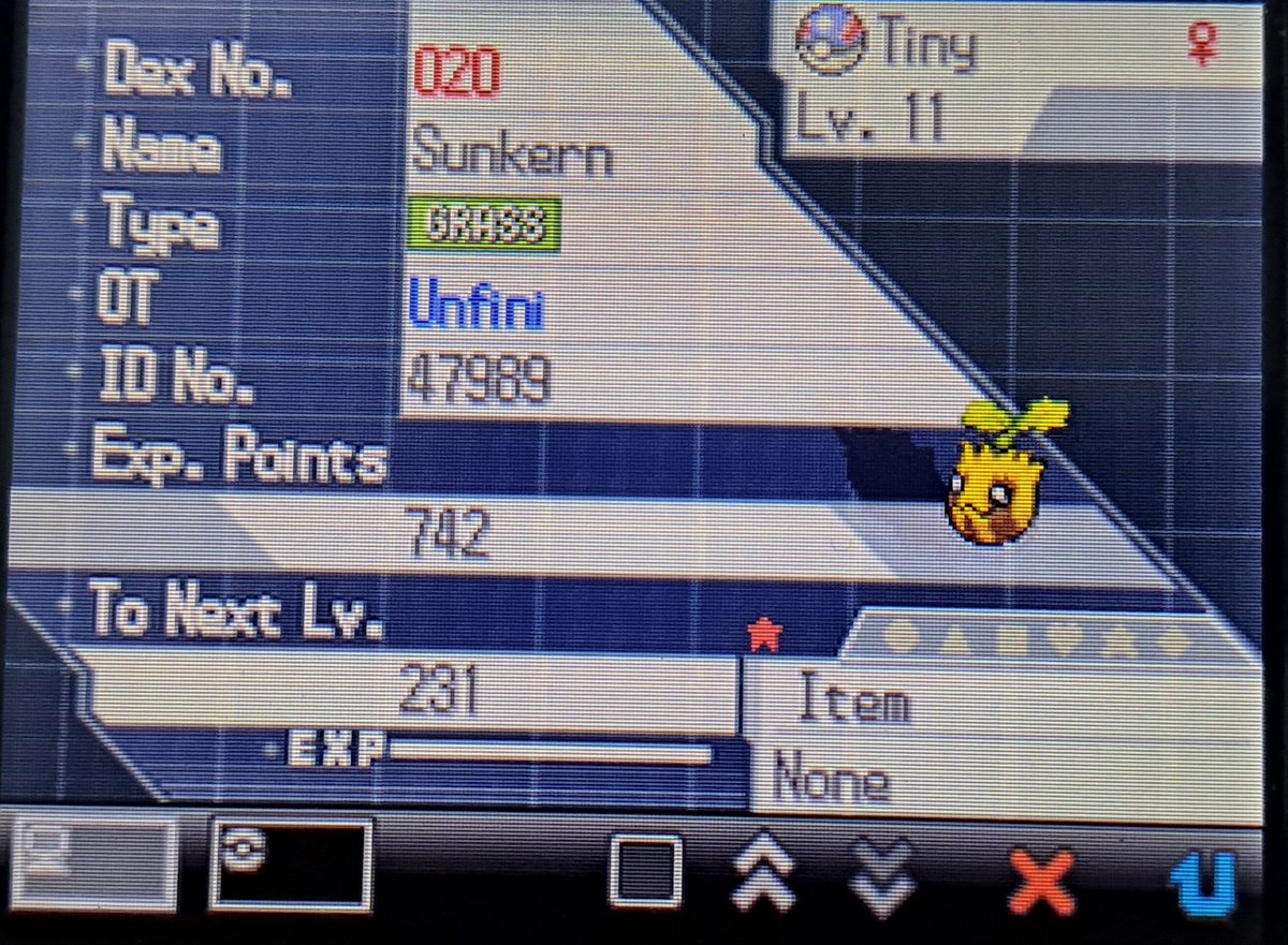 j3tlite_streams's tweet photo. IT'S FINALLY OVER!!

✨️ 5% SHINY SUNKERN ✨️ 

After thousands and thousands of encounters across several years, something finally shined for me in Pokémon Black 2, meaning I now have at least one shiny in every pokémon game I physically own!!! #pokemon #shinyhunt #shiny https://t.co/Of0TVlKVnM