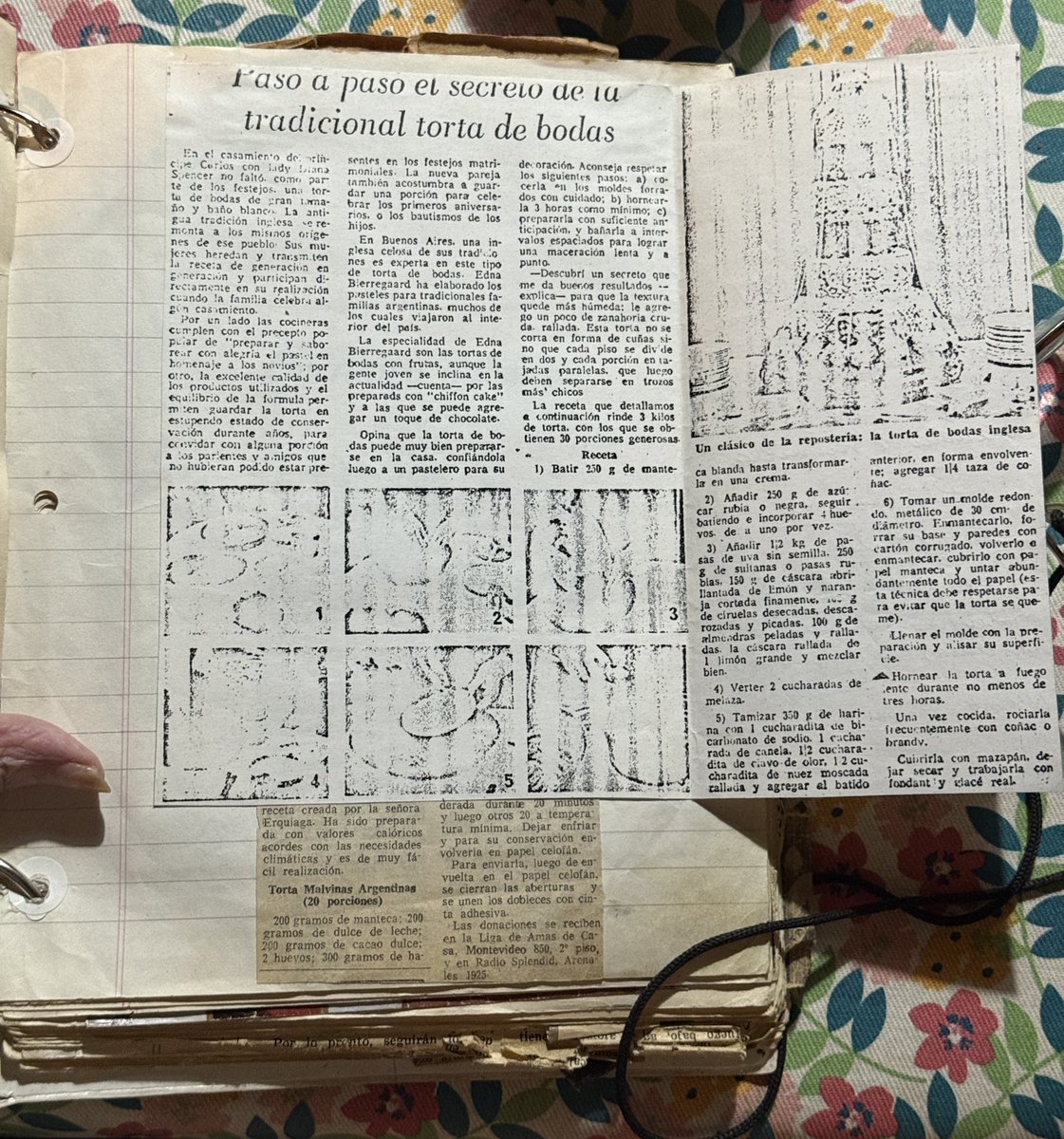 mariana_chasco's tweet photo. Mi abuela Olguita hoy está cumpliendo 91 años. Hizo un bizcochuelo y el budín inglés que es su especialidad. 

Le pregunté por la receta (que la ha transmitido hasta el hartazgo) y me dijo que es la torta de casamiento de Carlos y Lady Di. Y que - por supuesto - tiene el recorte. https://t.co/AGsgBrFBun