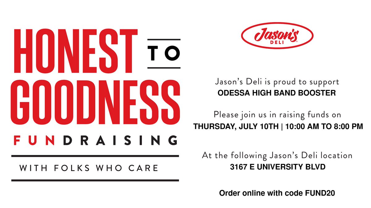 Looking for a bite to eat AND you wish to support your local music program?? Come out to tomorrow to Jason’s deli and say you’re supporting the OHS band when paying! GO BIG RED🅾️🎶 Spread the news!!