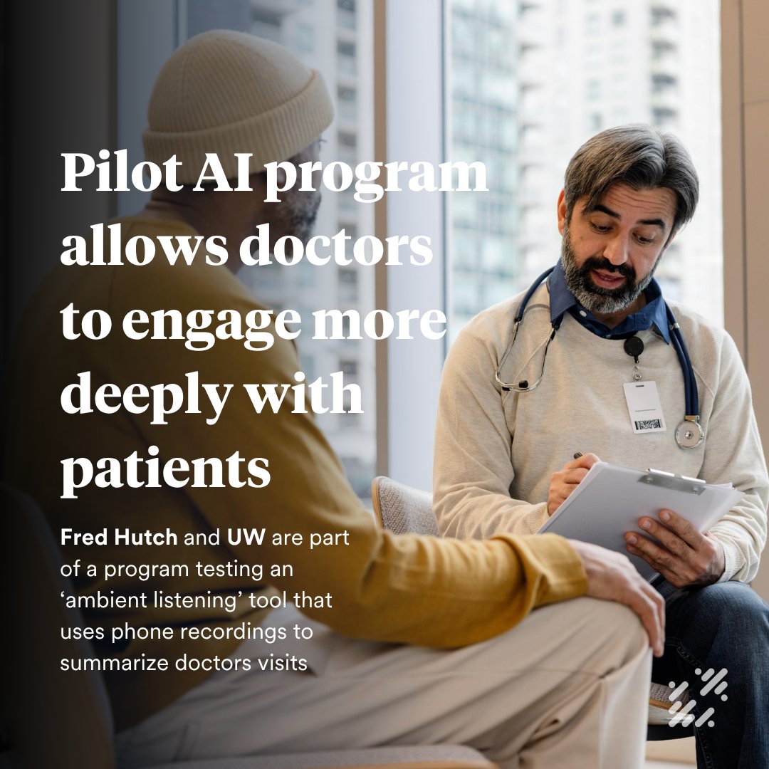 fredhutch's tweet image. A new AI application, Abridge, is helping #physicians at Fred Hutch Cancer Center and @UWMedicine #streamline the arduous task of clinical note-taking.

Read more: bit.ly/4eF5L0T