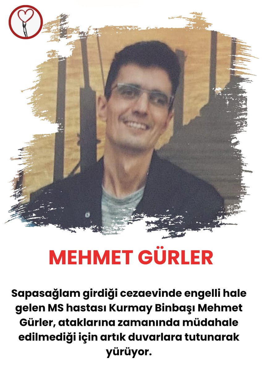 meliora📚 (@meliorasy) on Twitter photo Binbaşı Mehmet Gürler, 8,5 yıldır cezaevinde, sapasağlam girdiği cezaevinde MS hastası ve engelli oldu. Görme kaybı var ve desteksiz . Suçu öğrencilerini LİNÇ EDİLMEKTEN KURTARMAKTI. Acil tahliye edilmeli ve tedavi edilmeli.
<a href="/eczozgurozel/">Özgür Özel</a>
HastaMahpuslar ÇözümBekliyor Binbaşı Mehmet Gürler, 8,5 yıldır cezaevinde, sapasağlam girdiği cezaevinde MS hastası ve engelli oldu. Görme kaybı var ve desteksiz . Suçu öğrencilerini LİNÇ EDİLMEKTEN KURTARMAKTI. Acil tahliye edilmeli ve tedavi edilmeli.
<a href="/eczozgurozel/">Özgür Özel</a>
HastaMahpuslar ÇözümBekliyor