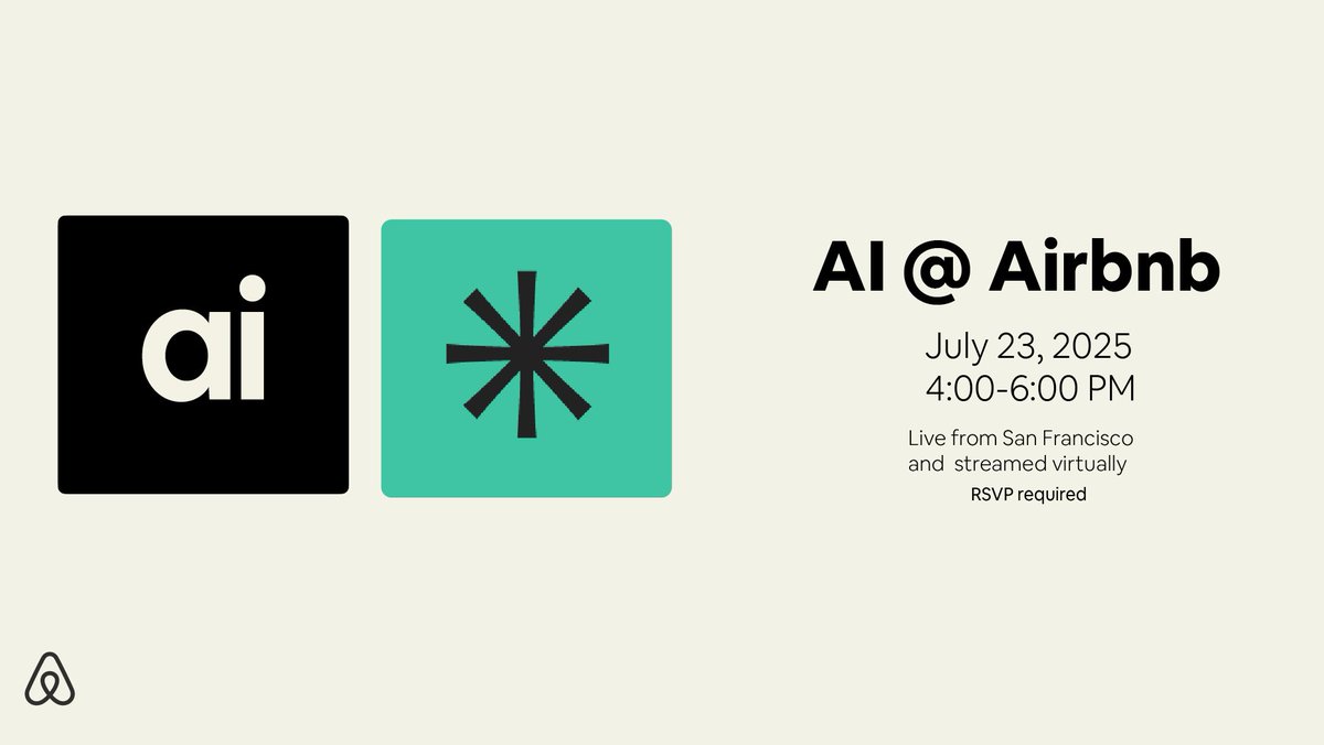 July 23 - Join us live at Airbnb HQ (or via live stream) for a tech talk on how we're using AI. RSVP to secure your spot. aiairbnb.splashthat.com