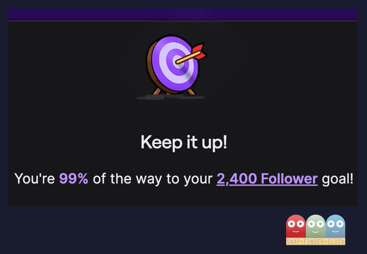 The party stream for when we reach our goal is so close I can smell it! 👃🏻

Help speed it up and drop us a follow if you haven't already! We'd love to have you in the community and play party games with you twice a week 🥳

P.s we're live now!

twitch.tv/snapfingerclick