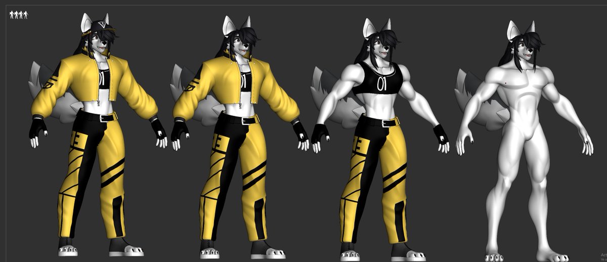 I'm finishing up the high poly and I'm going to do some retopology to make a few adjustments.
Part of the raffle-Model for <a href="/FoxLex_/">Lex</a>