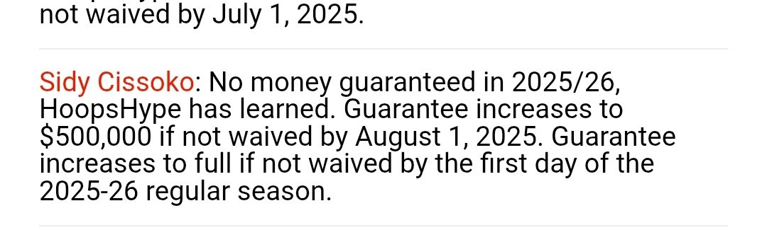 Por cambiar a temas (y jugadores) más agradables, en esta Summer League habrá que echar un ojo a Cissoko. Puede que acabe saliendo de allí.