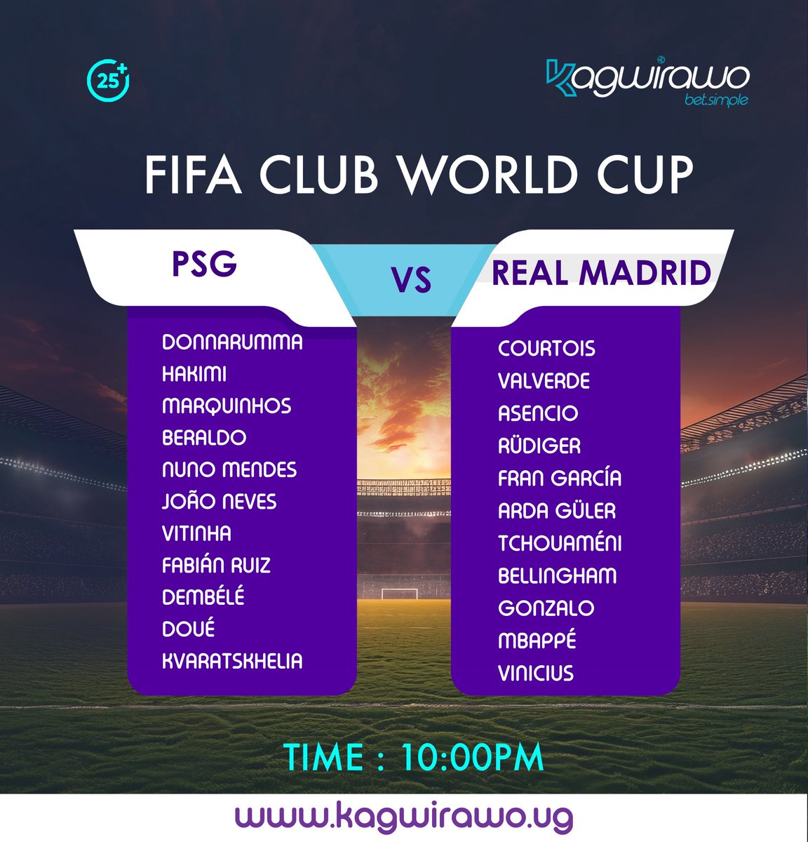 Kagwirawo's tweet image. Where are you putting your ka money?
Bet via kagwirawo.ug
#KagwirawoUpdates | #FIFACWC | #PSGRMA