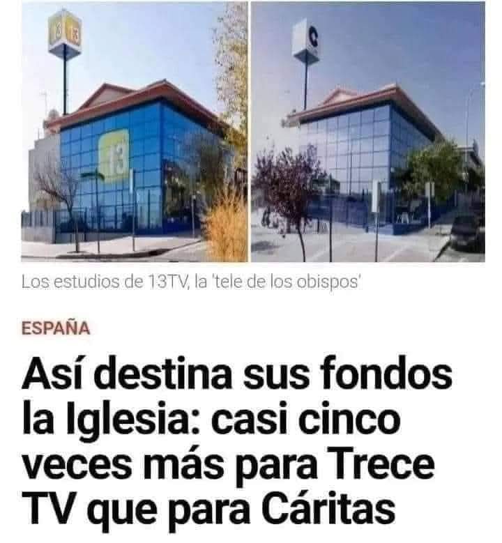 La caridad de los curas... Millones para una tele que la ven 4 gatos y migajas para los pobres