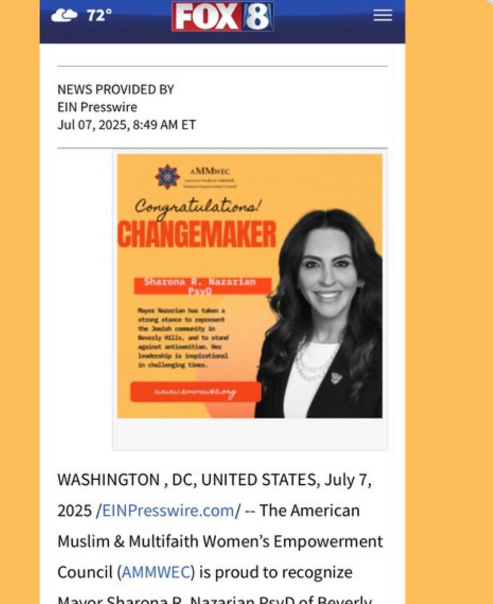 sharona4bh's tweet image. Honored to be recognized by AMMWEC for building unity and leadership across communities.

Thank you @ammwecofficial for selecting me as your honoree.

Together, we uplift women and stand strong against hate.

#Leadership #Changemaker #AMMWEC #Unity #JewishVoice #WomensEmpowerment