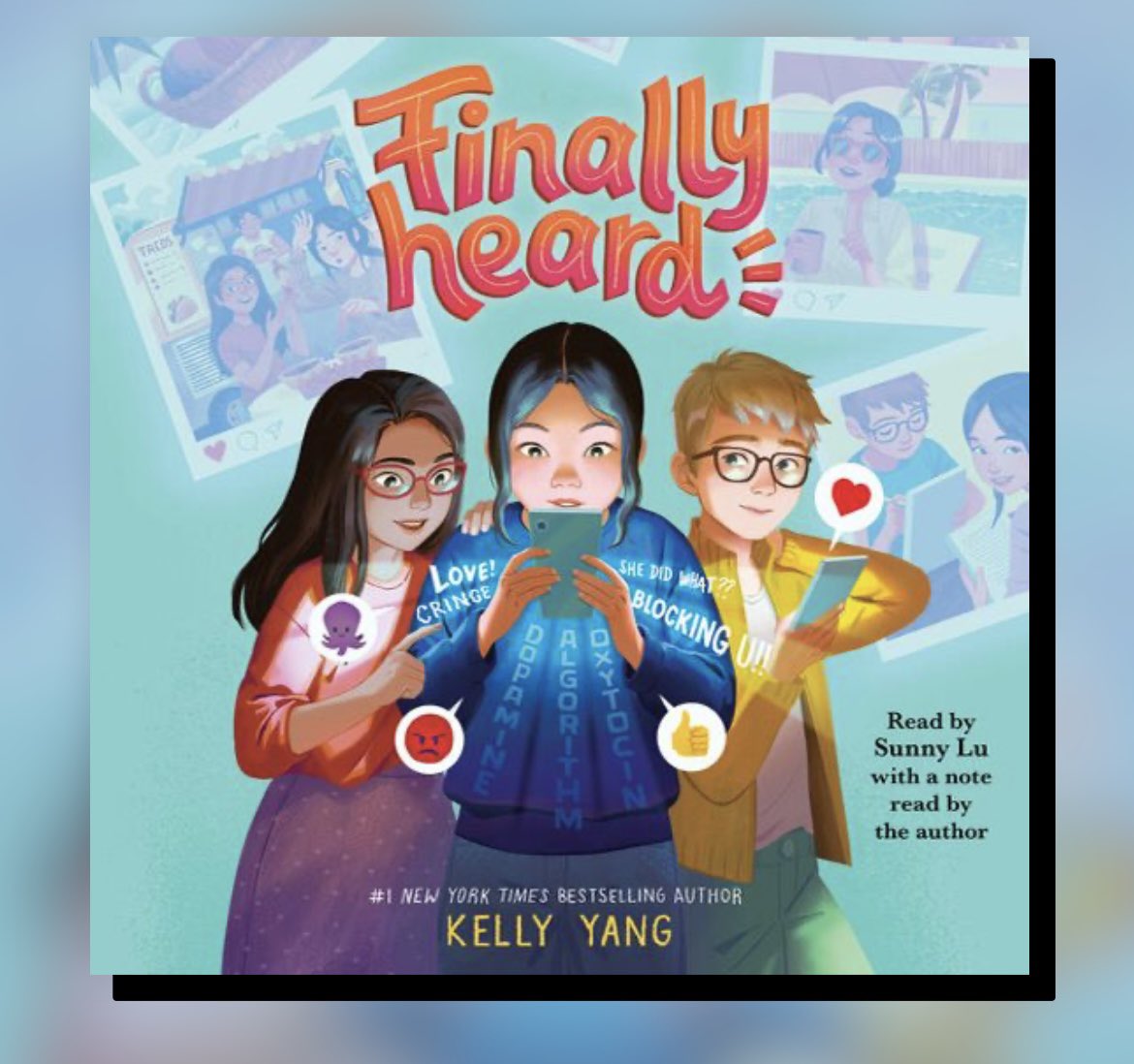 I think this is a great middle grade/high school read. It’s about the perils of social media without being preachy. I think it gives a realistic look into how it affects kids and the lives of their parents.