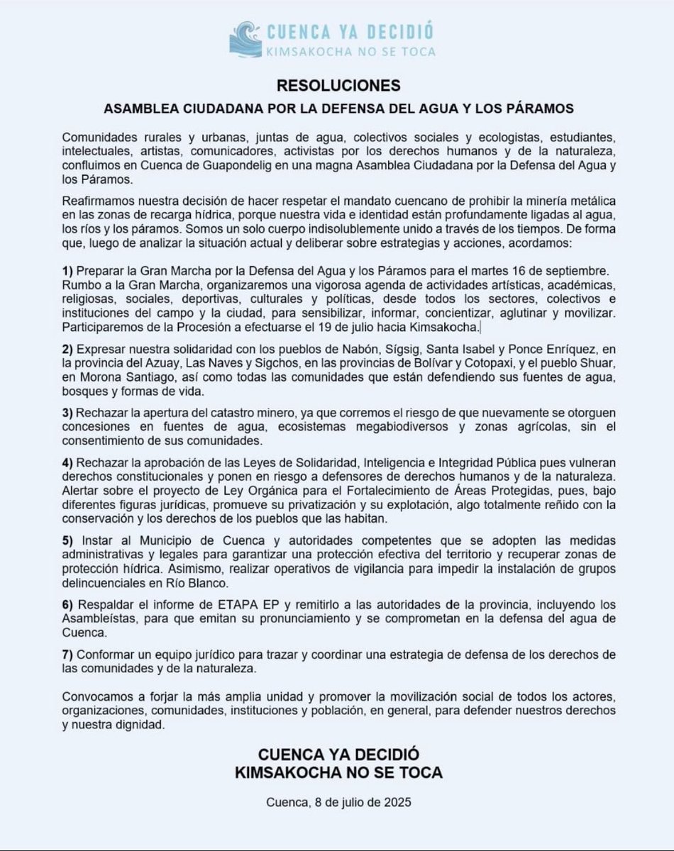 Renace rechaza la desición del MAATE de otorgar la Licencia Ambiental para la explotación de #Kimsaocha, se da la espalda a la expresión legítima de los Azuayos de proteger las zonas de recarga hídrica. <a href="/_REDInformativa/">RED Informativa</a> <a href="/tomebamba/">La Voz del Tomebamba</a> <a href="/WRadioEc/">WRadioEc</a> <a href="/jasmel_1/">Periodismo Sin Mordaza</a> <a href="/comisaria2000/">Francisco  Ramirez</a> <a href="/antenaunofm/">Antena Uno</a>