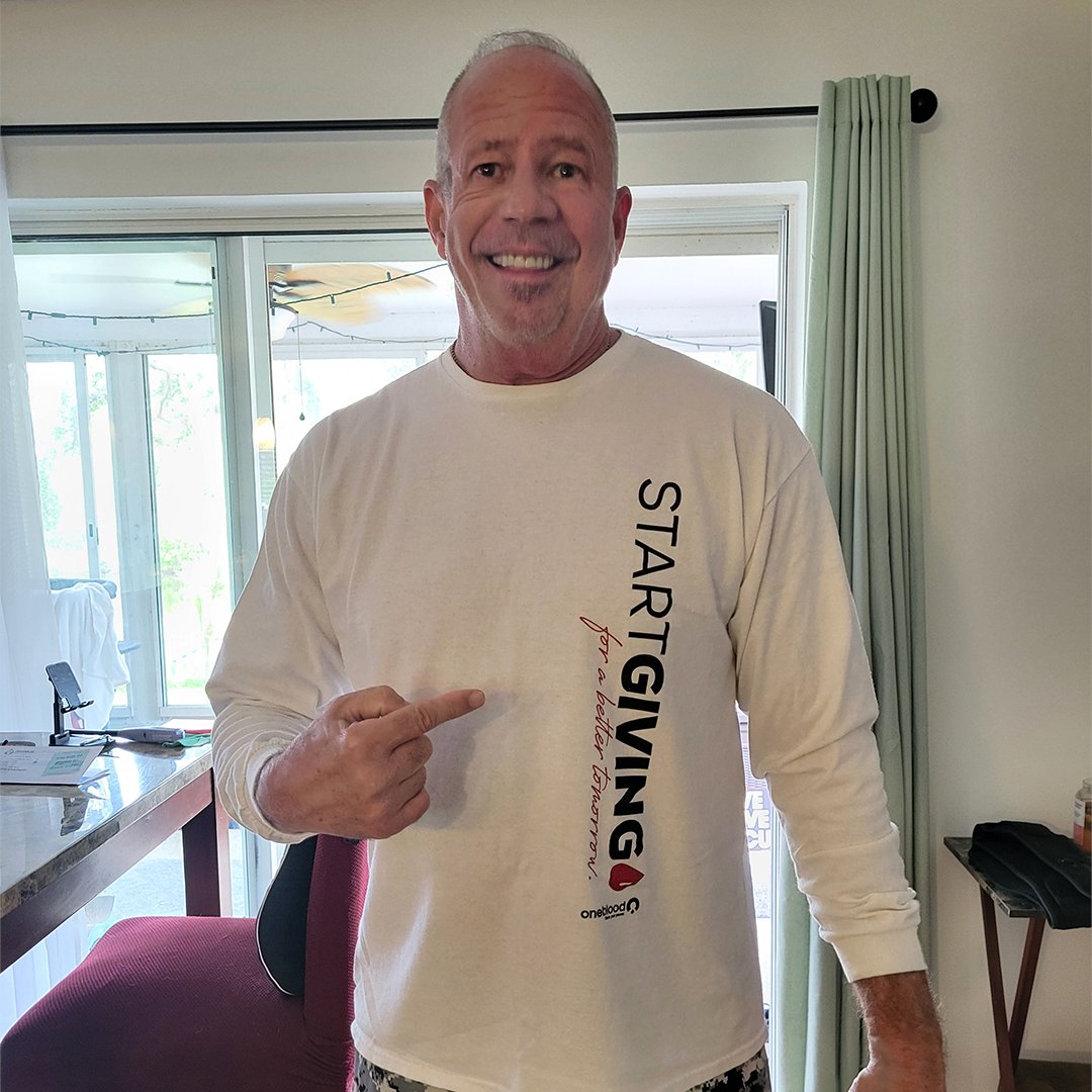 "I've been giving blood for so long that when I started giving, they use to give you a free night stay at a hotel on St. Pete Beach. I'm glad I started and never stopped giving. I just passed my 15 gallon donation. Please GIVE!!!"

- Frank