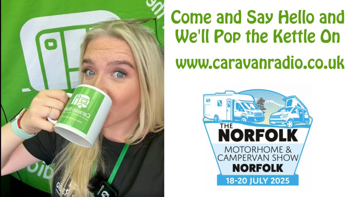 Come and say hello at the show and we’ll pop the kettle on caravanradio.co.uk it’s good to talk 👍🏻