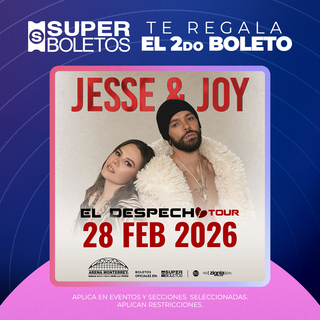 Arena Monterrey (@arenamtyoficial) on Twitter photo 🚨¡Hoy es Miércoles de Promo! 🎟️
Superboletos te regala tu segunda entrada para <a href="/jesseyjoy/">Jesse & Joy Oficial</a> en la #ArenaMonterrey
📍Oro, McCormick, Butaca y Plata
➡ Activa tu cupón en 𝗣𝗿𝗼𝗺𝗼𝗰𝗶𝗼𝗻𝗲𝘀 𝘆 𝗗𝗲𝘀𝗰𝘂𝗲𝗻𝘁𝗼𝘀 de Superboletos: ow.ly/FWpr50W7WSJ 🚨¡Hoy es Miércoles de Promo! 🎟️
Superboletos te regala tu segunda entrada para <a href="/jesseyjoy/">Jesse & Joy Oficial</a> en la #ArenaMonterrey
📍Oro, McCormick, Butaca y Plata
➡ Activa tu cupón en 𝗣𝗿𝗼𝗺𝗼𝗰𝗶𝗼𝗻𝗲𝘀 𝘆 𝗗𝗲𝘀𝗰𝘂𝗲𝗻𝘁𝗼𝘀 de Superboletos: ow.ly/FWpr50W7WSJ