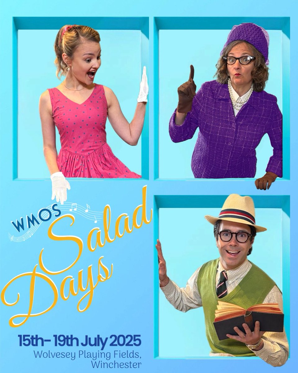 Next week, step into a world where music changes everything! 🎶

Our cast just can’t stop dancing!

📅 15th–19th July 2025
📍 Wolvesey Playing Fields, Winchester
🎟 Tickets on sale now - ticketsource.co.uk/wmos/salad-day…

#Winchester #HampshireUK #OutdoorTheatre #SummerTheatre