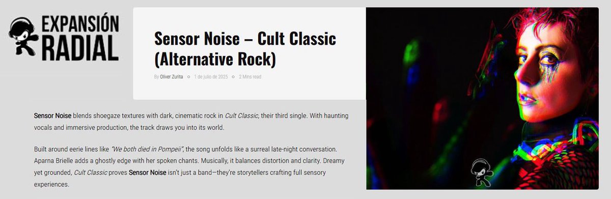 Sensor Noise (@sensornoisefm) on Twitter photo Thank you <a href="/ExpansionRadial/">Expansión Radial</a> for the write-up on #CultClassic! expansionradial.mx/sensor-noise-c… Thank you <a href="/ExpansionRadial/">Expansión Radial</a> for the write-up on #CultClassic! expansionradial.mx/sensor-noise-c…