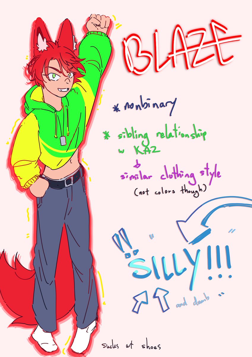 wyrexn's tweet photo. before i forget, these are all the quick refs i made for art fight!! meaning i finally drew Kaz and Kaili properly for once 😭😭😭 https://t.co/5VSSKFsOuK