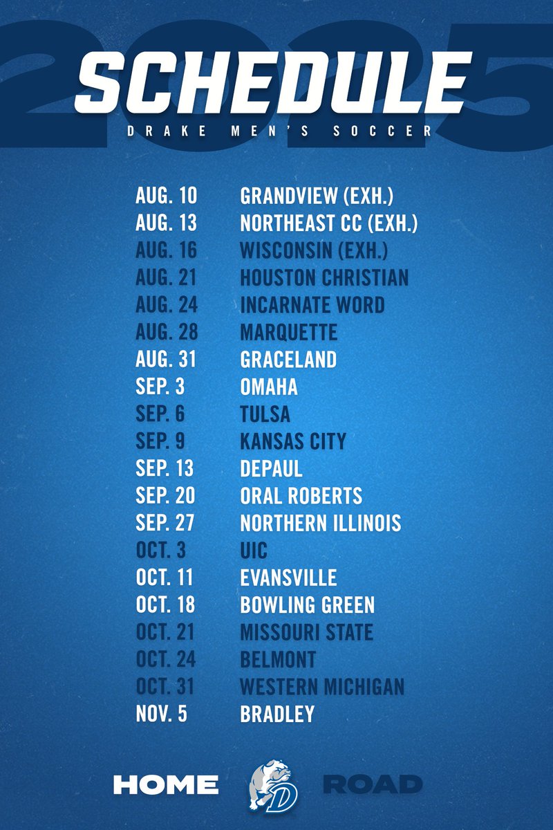 Drake Men's Soccer (@drakemenssoccer) on Twitter photo The ๐ฎ๐ฌ๐ฎ๐ฑ ๐๐ฟ๐ฎ๐ธ๐ฒ ๐ ๐ฒ๐ป'๐ ๐ฆ๐ผ๐ฐ๐ฐ๐ฒ๐ฟ ๐ฆ๐ฐ๐ต๐ฒ๐ฑ๐๐น๐ฒ is ๐๐๐๐ โผ๏ธโฝ๏ธ
Check out our full slate of matches and read a full breakdown here โก๏ธ bit.ly/4kpR6rL
#DSMHometownTeam The ๐ฎ๐ฌ๐ฎ๐ฑ ๐๐ฟ๐ฎ๐ธ๐ฒ ๐ ๐ฒ๐ป'๐ ๐ฆ๐ผ๐ฐ๐ฐ๐ฒ๐ฟ ๐ฆ๐ฐ๐ต๐ฒ๐ฑ๐๐น๐ฒ is ๐๐๐๐ โผ๏ธโฝ๏ธ
Check out our full slate of matches and read a full breakdown here โก๏ธ bit.ly/4kpR6rL
#DSMHometownTeam