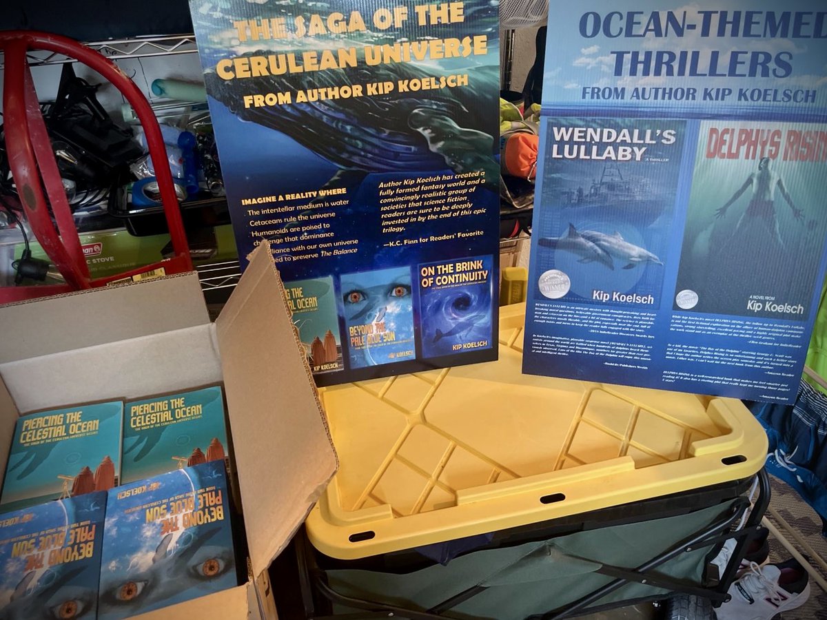 Prepping and packing up my book stock and display materials for SharkCon. Set up is Friday morning in Tampa.

#5amwritersclub #indieauthors #thrillerbooks #scifibooks #SharkCon <a href="/Authors_Florida/">myFAPA</a> <a href="/FloridaWriters1/">FloridaWriters</a>