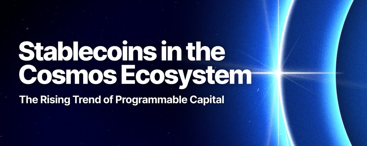 Cosmos_Airdrops's tweet photo. Stablecoins are booming in Cosmos 🪙

With ~$244B market cap & $27.6T in onchain volume (2024), stables are the core use case in crypto.

In Cosmos, they power over 50% of IBC traffic. 💥

And thanks to IBC Eureka, they’re now bridging natively to Ethereum & beyond.

Why Cosmos is perfect for stablecoins?

⚡ Fast & cheap txs
🔁 Seamless cross-chain via IBC
💵 Native fiat & RWA-backed issuance
🧱 Programmable, modular asset design

5️⃣ projects pushing stablecoin innovation in Cosmos:

1. @noble_xyz — native $USDC & more (USDY, USYC, EURe, USDN)
2. Stable — new L1 powered by native $USDT for fast, gasless payments
3. @OndoFinance — yield-bearing RWAs (USDY & OUSG) directly issued in Cosmos
4. @shade_protocol — SILK: a private, basket-pegged stablecoin built on Secret
5. @pryzm_zone — brings sUSDS from Ethereum’s Maker/Sky system via IBC Eureka

Cosmos is quietly becoming the interchain stablecoin hub 🧩