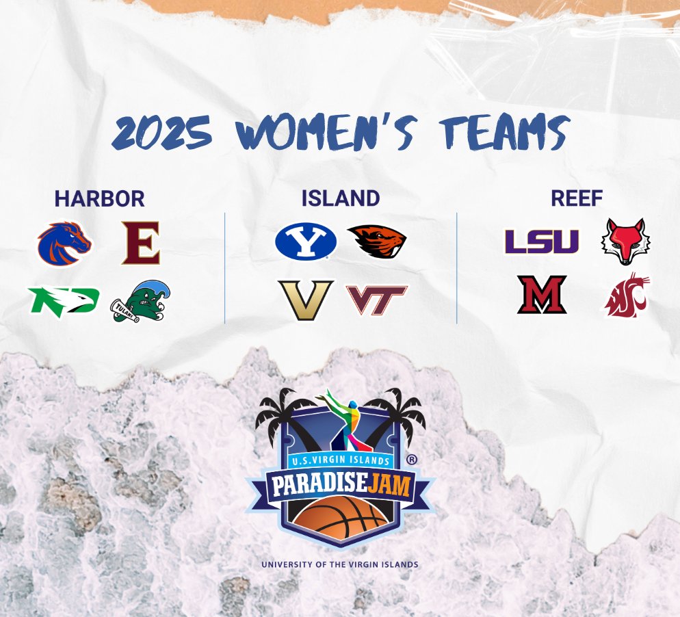 paradisejam's tweet image. The Women’s Bracket is Set for Paradise Jam 2025! For the first time, the women’s tournaments will feature 12 teams across three tournaments, with each team playing two games.
Get ready, women's basketball fans!
Don’t miss out—get your fan package at basketballtravelers.com/fans!