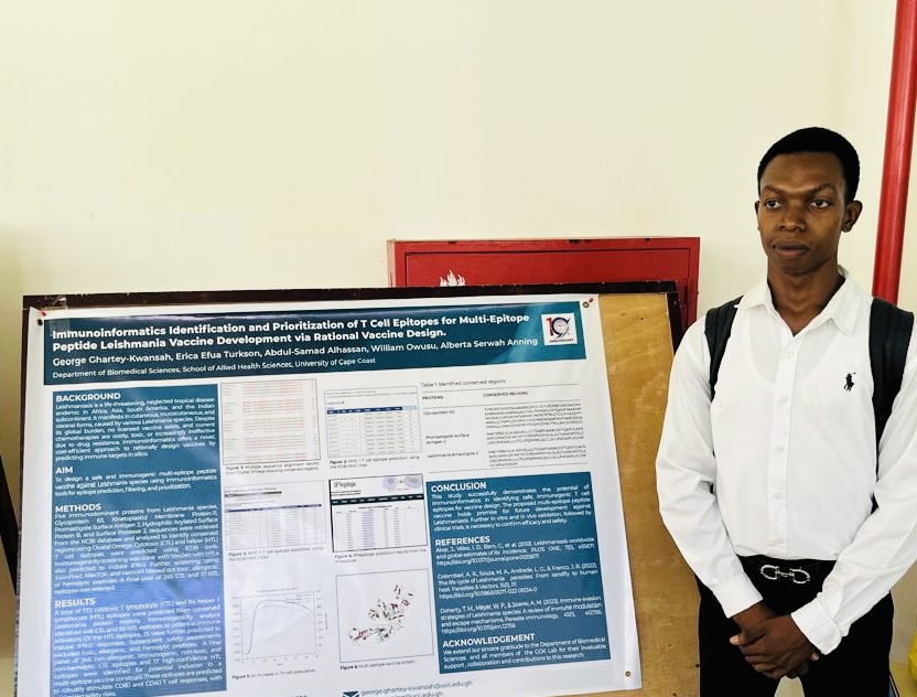 ggk_lab's tweet photo. Thrilled to present our latest abstracts at the SAHS 10th Anniversary Conference!
🧫 Immunoinformatic multi‑epitope vaccine for Leishmania
💊 MDA impact on schistosomiasis in KEEA
Kudos to the GGK Lab team - onward to real‑world impact!

#GGKLab #UCC #SciComm #OneHealth #abstract https://t.co/Z9bxNAlpl1