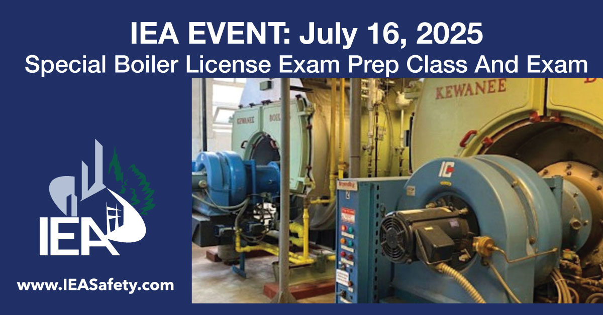 Get Your Minnesota Special Boiler License Through Our Prep Class And On-Site Exam On The Same Day!
Registration is now OPEN
📅 Date: Wednesday, July 16, 2025
📍 Time: 8:00am – 4:30pm CST
📍 Location: Melrose Hospital

ieasafety.com/special-boiler…