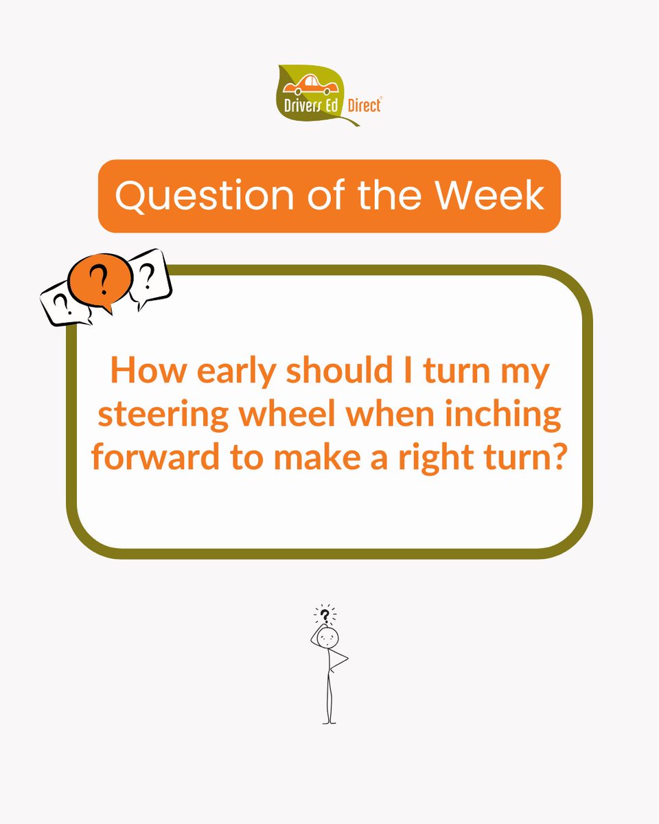 DriversEdDirect's tweet image. ❓For a right turn, keep your wheels mostly straight at first. Once it’s safe, turn slightly as you begin moving.

Too much too soon? Risky if you’re rear-ended.
✅Examiners prefer straight wheels = more caution + control.

#DriversEdDirect #DrivingTips #DrivingTest #LearnToDrive