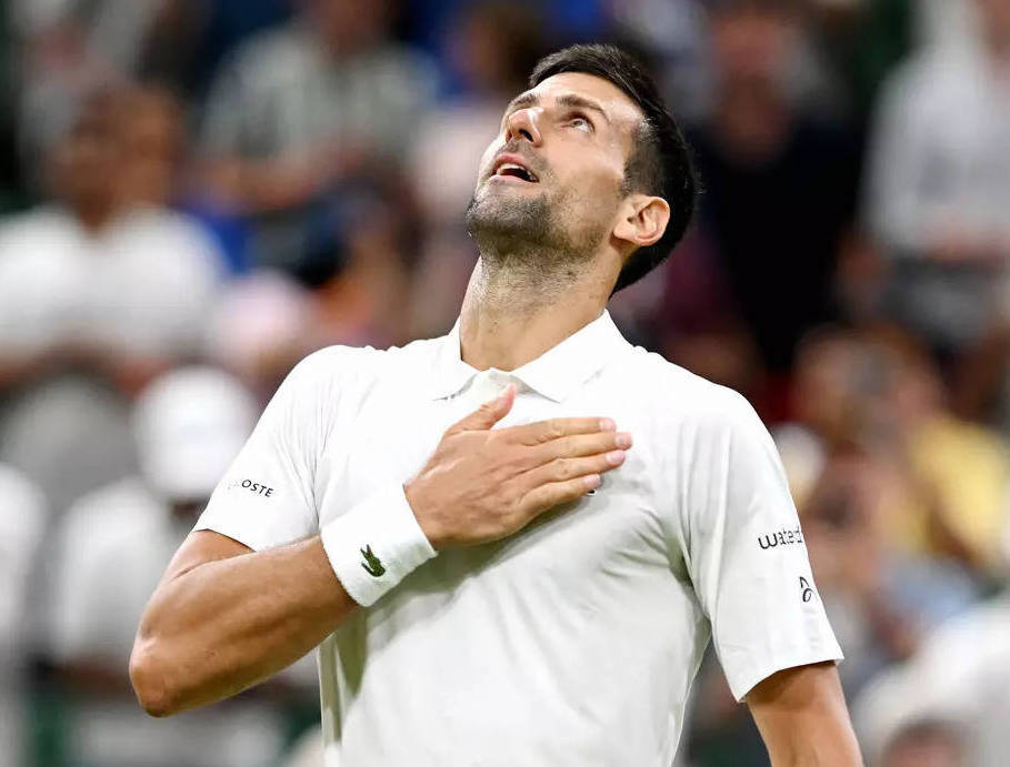 Novak Djokovic won his quarterfinal of Wimbledon by a score of 6-7 6-2 7-5 6-4.

He is two wins away from a 25th Slam title and a record-tying 8th Wimbledon.

We are all with Novak Djokovic.