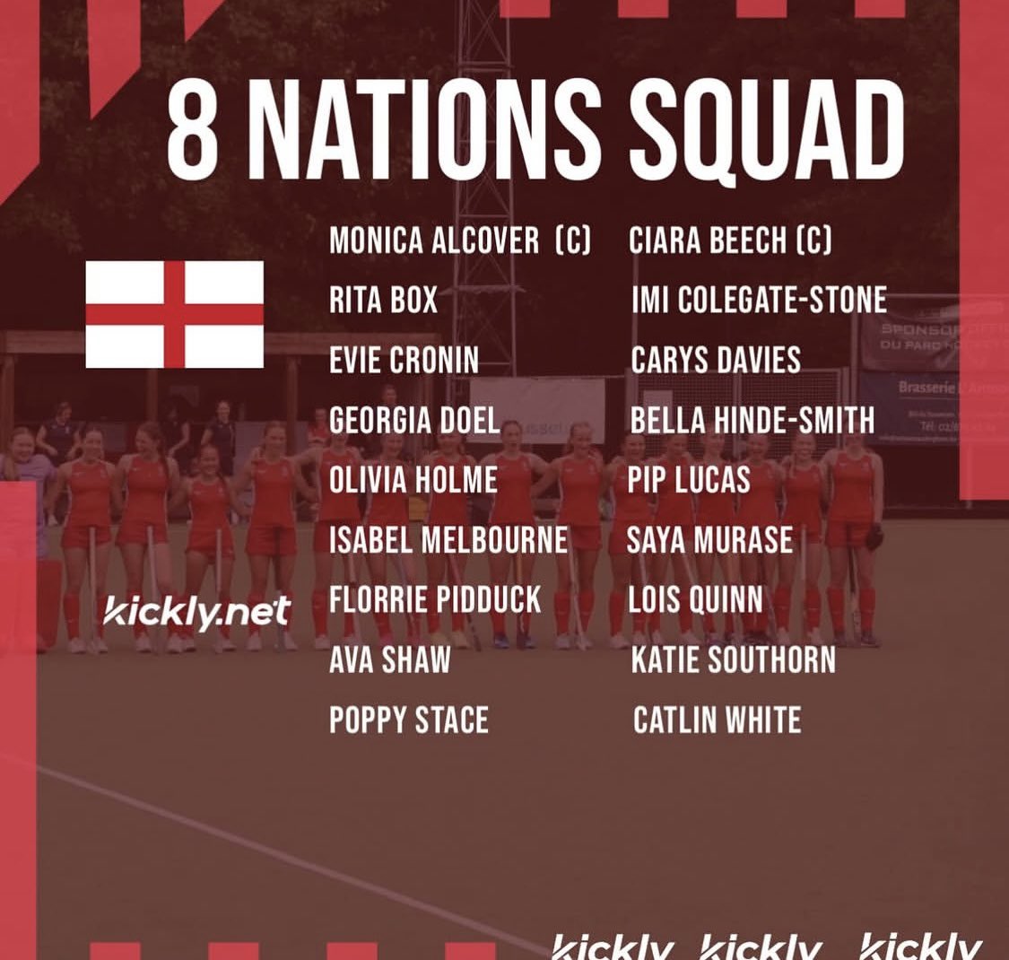 Proud and excited to play in the U16 8 nations tournament in Holland. First game is on Sunday 🏑💕🏑                        🏴󠁧󠁢󠁥󠁮󠁧󠁿 🇵🇱 🏴󠁧󠁢󠁳󠁣󠁴󠁿 🇧🇪 🇩🇪🇳🇱🇪🇸 🇮🇪