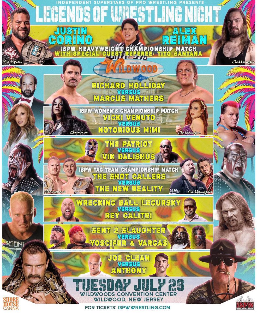 Hacksaw Jim Duggan (@realhacksawjim) on Twitter photo Be part of the Legends of Wrestling Night on July 29th in Wildwood, #NewJersey!
<a href="/ISPWWrestling/">ISPW Wrestling</a> is putting on a huge show and you don’t want to miss it, TOUGH GUY! 👍
ISPWWrestling.com Be part of the Legends of Wrestling Night on July 29th in Wildwood, #NewJersey!
<a href="/ISPWWrestling/">ISPW Wrestling</a> is putting on a huge show and you don’t want to miss it, TOUGH GUY! 👍
ISPWWrestling.com