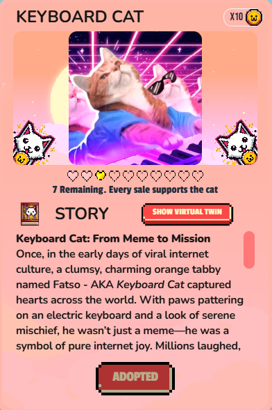 TheSaw102's tweet photo. I alreay received NFT from and 333 token $TAILS from $TAILS Guard phase 1.
Thanks again to @tokentails @tokentailscat
Cute cat named Keyboard Cat.
#CodexOfNineLives #PlayToSave #TokenTails @campnetworkxyz @LHTDavid https://t.co/c27Jrjuudf