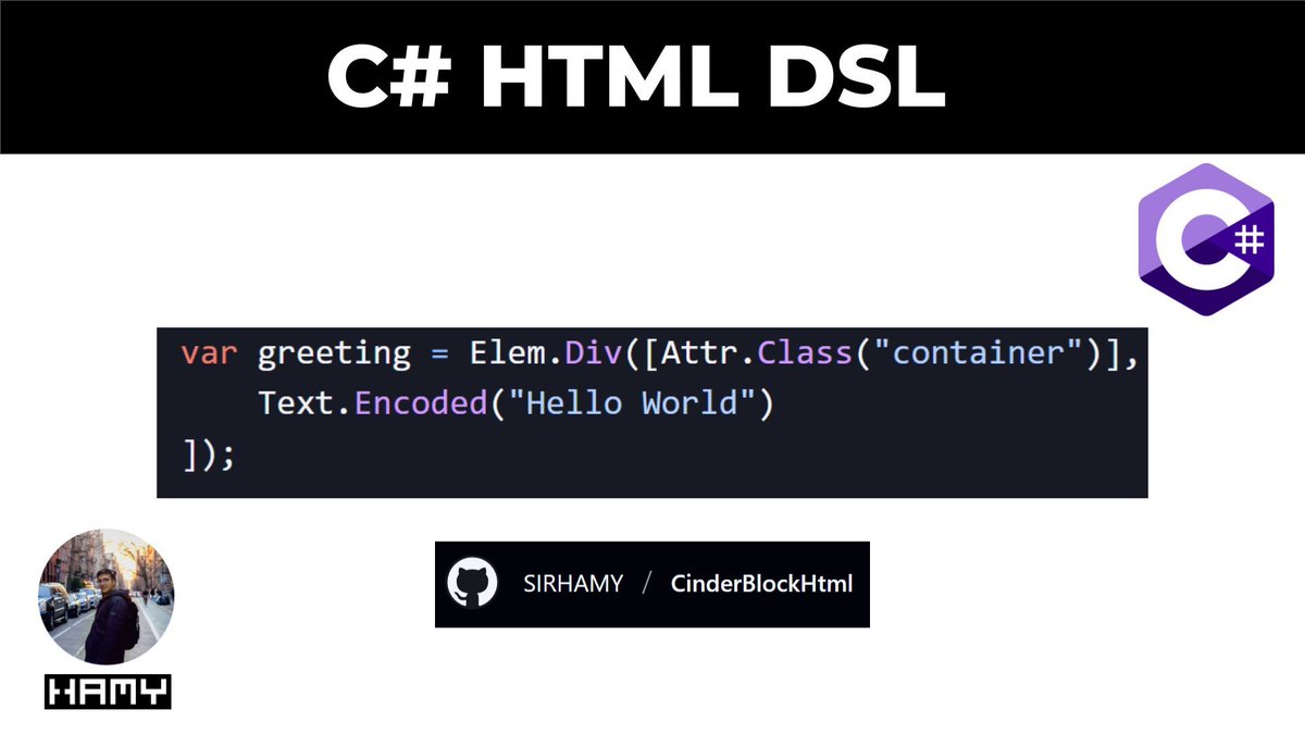Introducing CinderBlockHtml - A C# DSL for Building HTML with Composable Building Blocks

hamy.xyz/blog/2025-07_c…