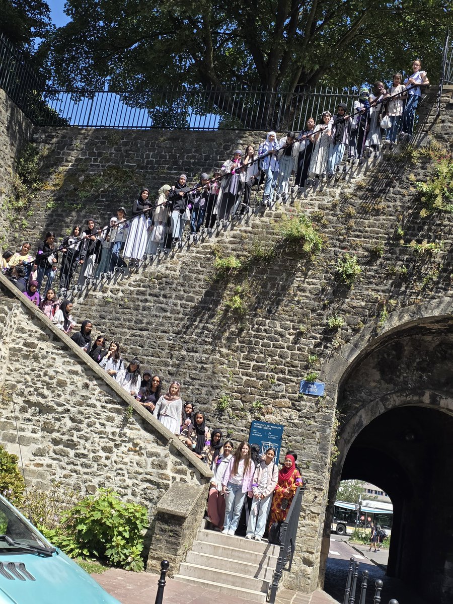 Year 7 trip to Boulogne Sur Mer. A gorgeous staircase means the perfect photo opportunity. The girls rose to the occasion.