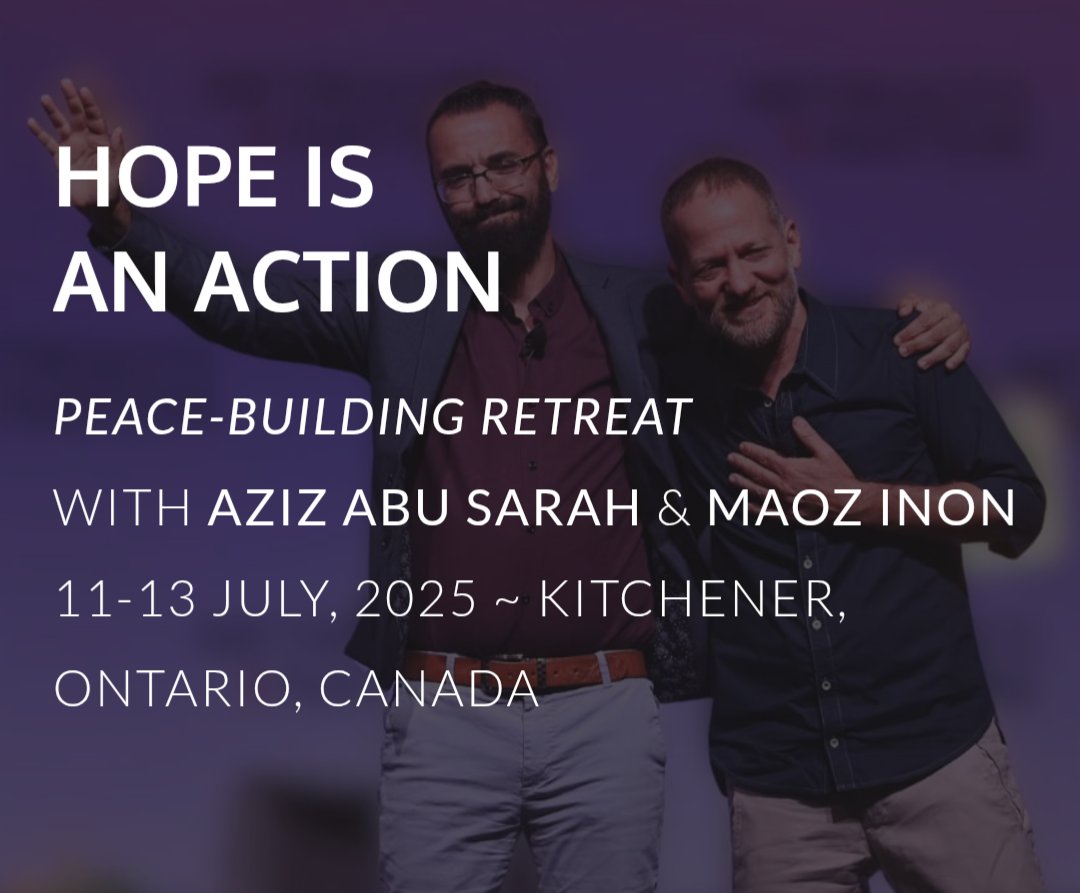 Ben Murane 🇨🇦 (@benmurane) on Twitter photo Neat event coming to Kitchener, Ontario: <a href="/AzizAbuSarah/">Aziz Abu Sarah</a> and <a href="/maozinon/">מעוז معوز Maoz</a> teach peacebuilding in Israel-Palestine!
hopeisanaction.weebly.com Neat event coming to Kitchener, Ontario: <a href="/AzizAbuSarah/">Aziz Abu Sarah</a> and <a href="/maozinon/">מעוז معوز Maoz</a> teach peacebuilding in Israel-Palestine!
hopeisanaction.weebly.com