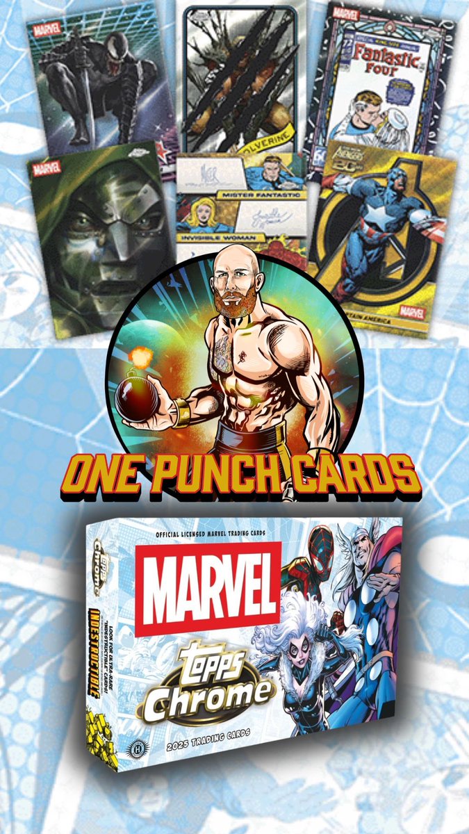 onepunchcards's tweet image. Tune in tonight 5:30 PM PT / 8:30 PM ET for Marvel Topps chrome random character break! #https://www.whatnot.com/s/IzCOdoqR