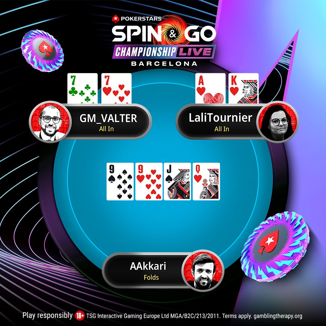 🎟️$100 of Spin &amp; Go tickets up for grabs 🎟️ 

<a href="/lalitournier/">Lauriê Tournier</a> and <a href="/RafaelMoraesGM/">Rafael Moraes</a> are going to the river, but who's the favourite to win the pot? 😉 

Reply with [Stars ID] + #SpinAndGo by 18:00 CET, Thu. 

Ten followers will win 10 x $1 Spin &amp; Go tickets 

T&amp;Cs: