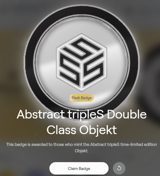 lilstaffX's tweet image. I just claimed the latest badge on @AbstractChain. It was very simple...u jus need to go mint @triplescosmos $3 💚
