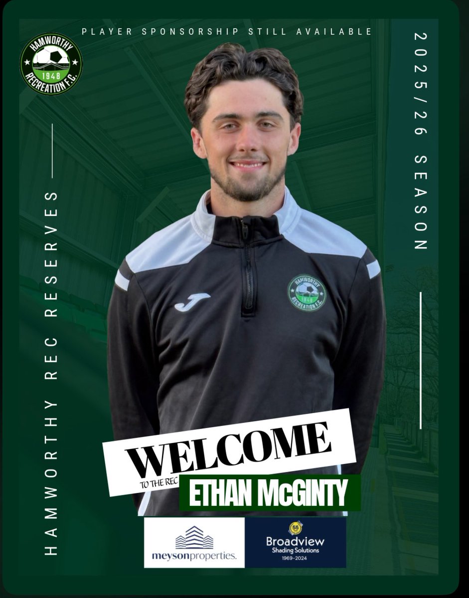 🚨New Signing ✍️

WELCOME ETHAN McGINTY 😍

We are delighted to confirm the signing of  Ethan McGinty! The Central Midfielder has also had previous spells at Sturminster Marshall, Verwood Town &amp; Cobham Sports.

Welcome to the Rec, Ethan 💪