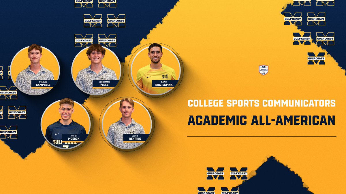 📚🎓 𝗧𝗢𝗣𝗦 𝗜𝗡 𝗧𝗛𝗘 𝗡𝗔𝗧𝗜𝗢𝗡 📚🎓

Gulf Coast leads with 🖐️ <a href="/CollSportsComm/">College Sports Communicators</a>  <a href="/AcadAllAmerica/">Academic All-America®, selected by CSC</a> selections, three from <a href="/MGCCCgolf_HC/">Bradford Thornton</a>'s national champions and two from <a href="/MGCCCSoccer/">MGCCC Soccer</a>!