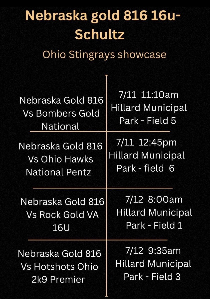 <a href="/OHStingraysShow/">Ohio Stingrays Showcase</a> 
We have caught the injury bug like crazy! 
👀 pitcher
👀 MI or OF for this weekend! Please reach out if interested! 816-674-3348 

Grad years 26', 27' or 28's
