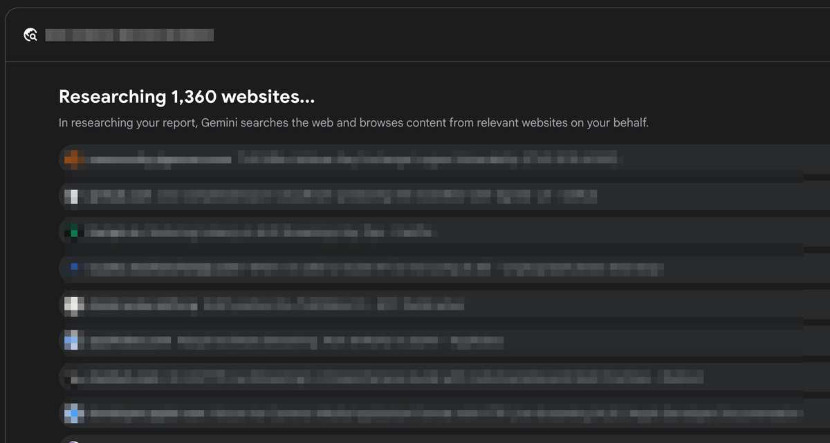 Gemini Deep Research is insane.