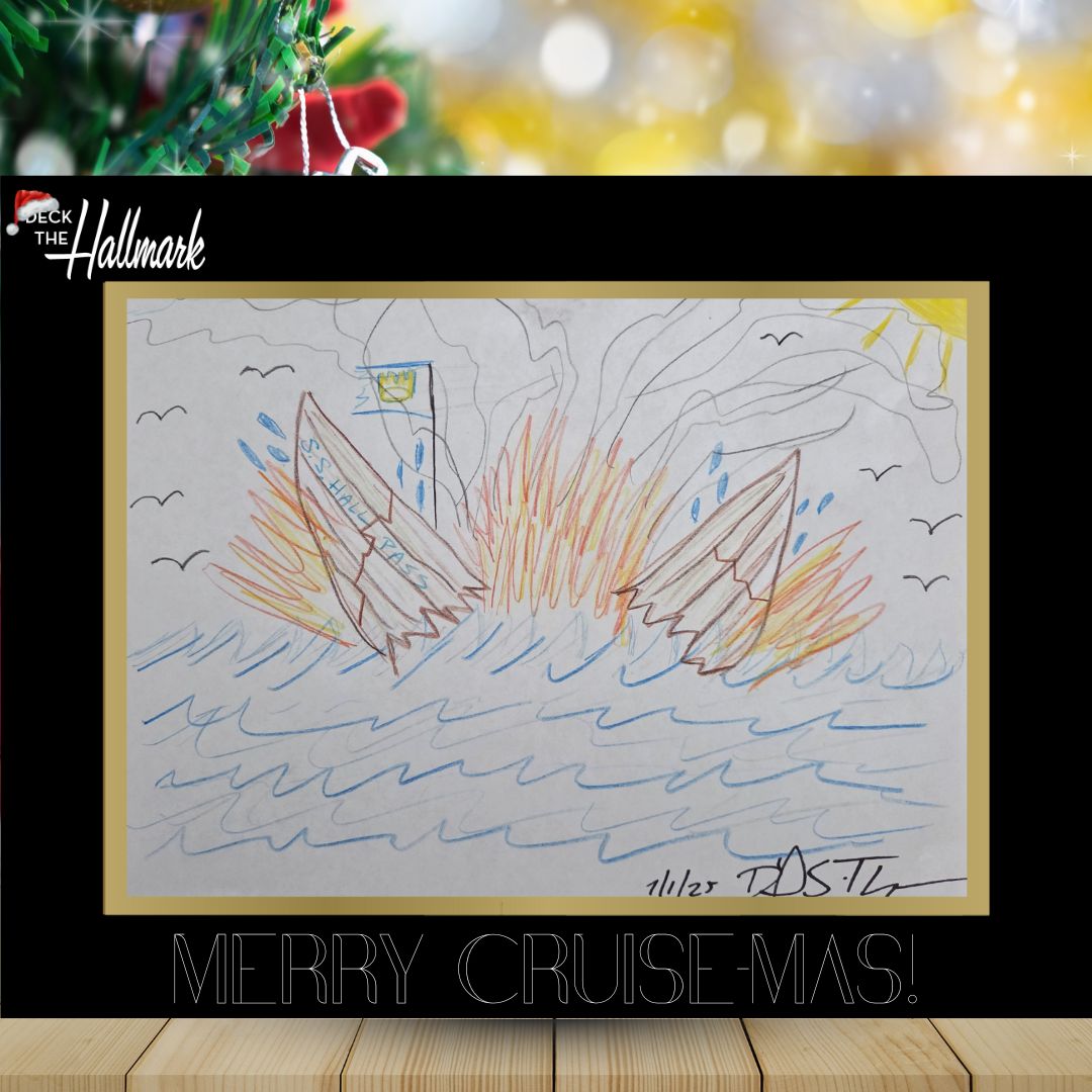 deckthepodcast's tweet image. You asked, we answered, and Dan got in touch with his artistic side!
*and he would like to note that everyone made it off the boat safely*

Our review of &apos;Christmas at Sea: Merry Cruise-mas&apos; is out now 🛳

🎧 all platforms
📺 @PhiloTV - Philo.tv/DTH