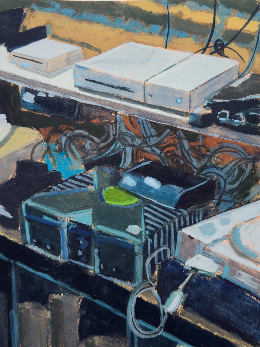 Complete paintings from my Game Store series.
