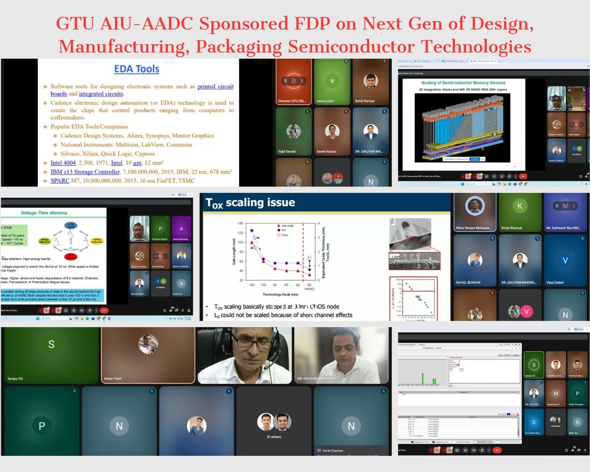 GsetGtu's tweet photo. GTU - School of Engineering and Technology organized AIU-AADC Sponsored Faculty Development Program on "Next Gen of Design, Manufacturing, Packaging Semiconductor Technologies " during 30th June to 4th July, 2025. https://t.co/GSyio3ku9Y