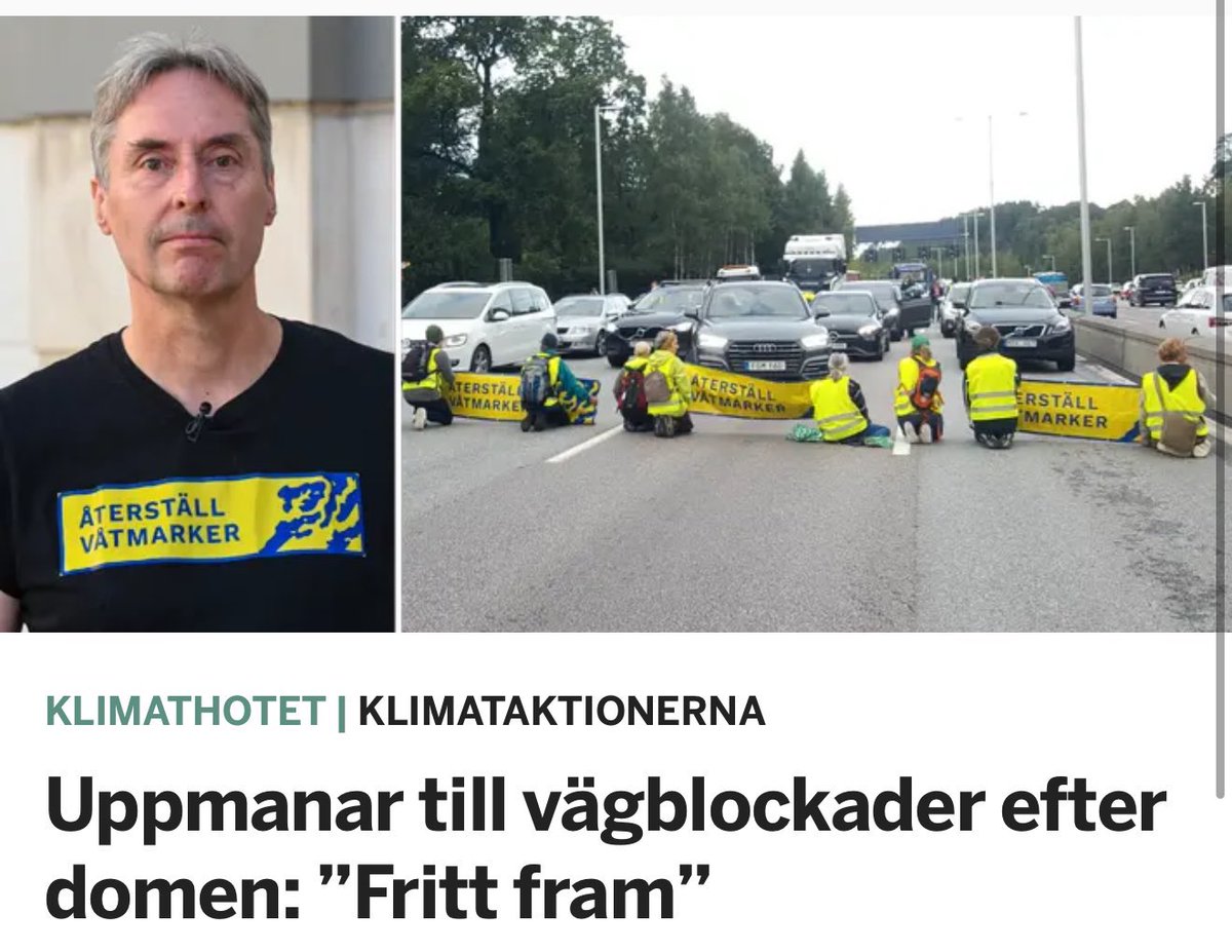 Dags för regeringen att snabbt agera för ny lag.
Alla begriper att vi inte kan ha människor blockera vägar när de känner för det. Nån ordning måste vi ha.