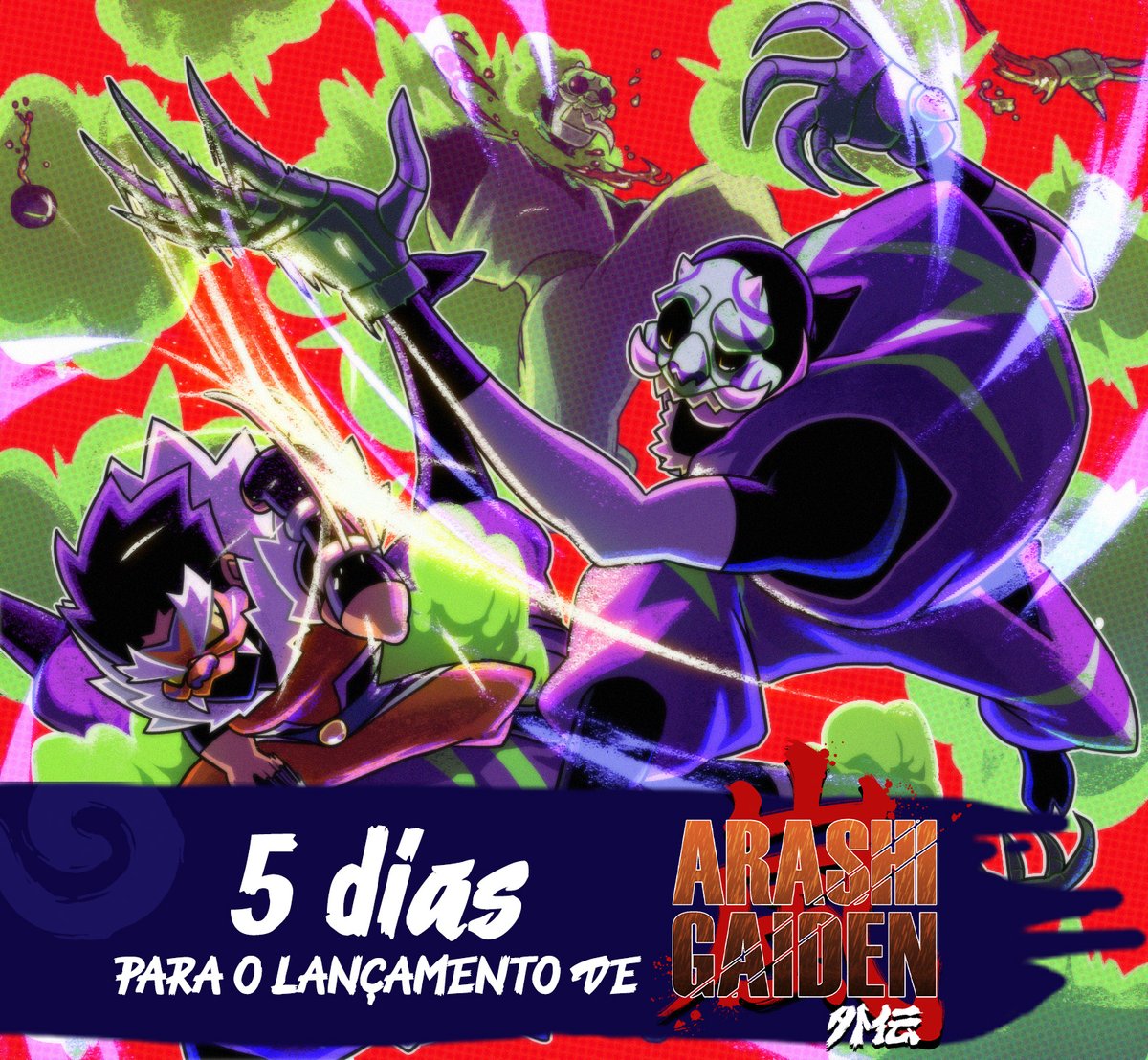 🇧🇷Está chegando!
Faltam apenas 5 dias para o lançamento de Arashi Gaiden!
---
🇺🇸 It's coming!
Only 5 days until Arashi Gaiden's release!

Wishlist: store.steampowered.com/app/3040170 #ArashiGaiden #indiegame #pixelart #ドット絵