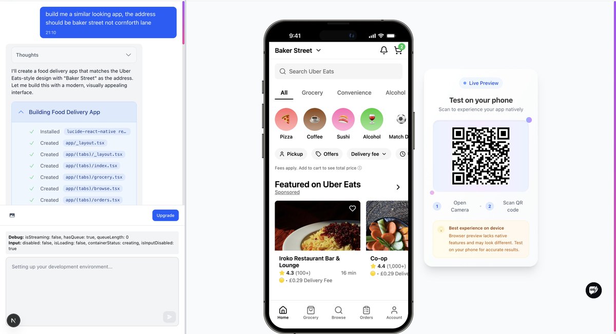 Zaddyzaddy's tweet photo. Currently searching for beta testers for a new app I am working on, it lets anyone vibe code mobile apps in minutes. both apps shown in the photos were done in less than 5 minutes. I will give out free access to early testers. https://t.co/z4aNzHhOMr
