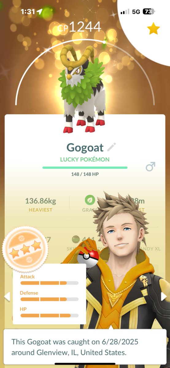 Got this lucky 🍀 traded 😀, not bad 
#PokemonGo