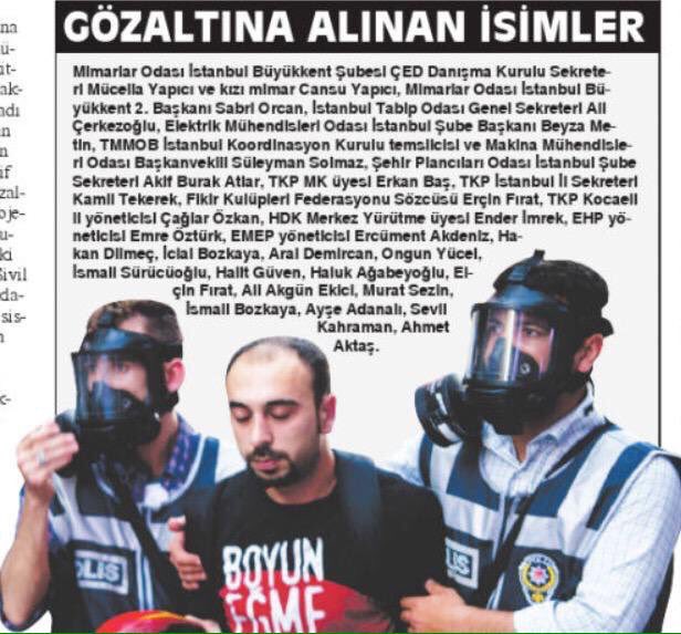 GunlukhafZa's tweet photo. 9 Temmuz 2013:
Taksim Dayanışması bileşenleri ile TKP, EMEP, EHP ve HDK'lılardan 28 kişi gözaltına alındı.
Polis, gözaltına alınan Taksim Dayanışması üyelerinden Mücella Yapıcı, Arzu Çerkezoğlu, B.Metin, Erdal İmrek ve H.Alaybeyoğlu'nun evlerinde arama yaptı #GeziDirenişi https://t.co/LgHgV2hOdK